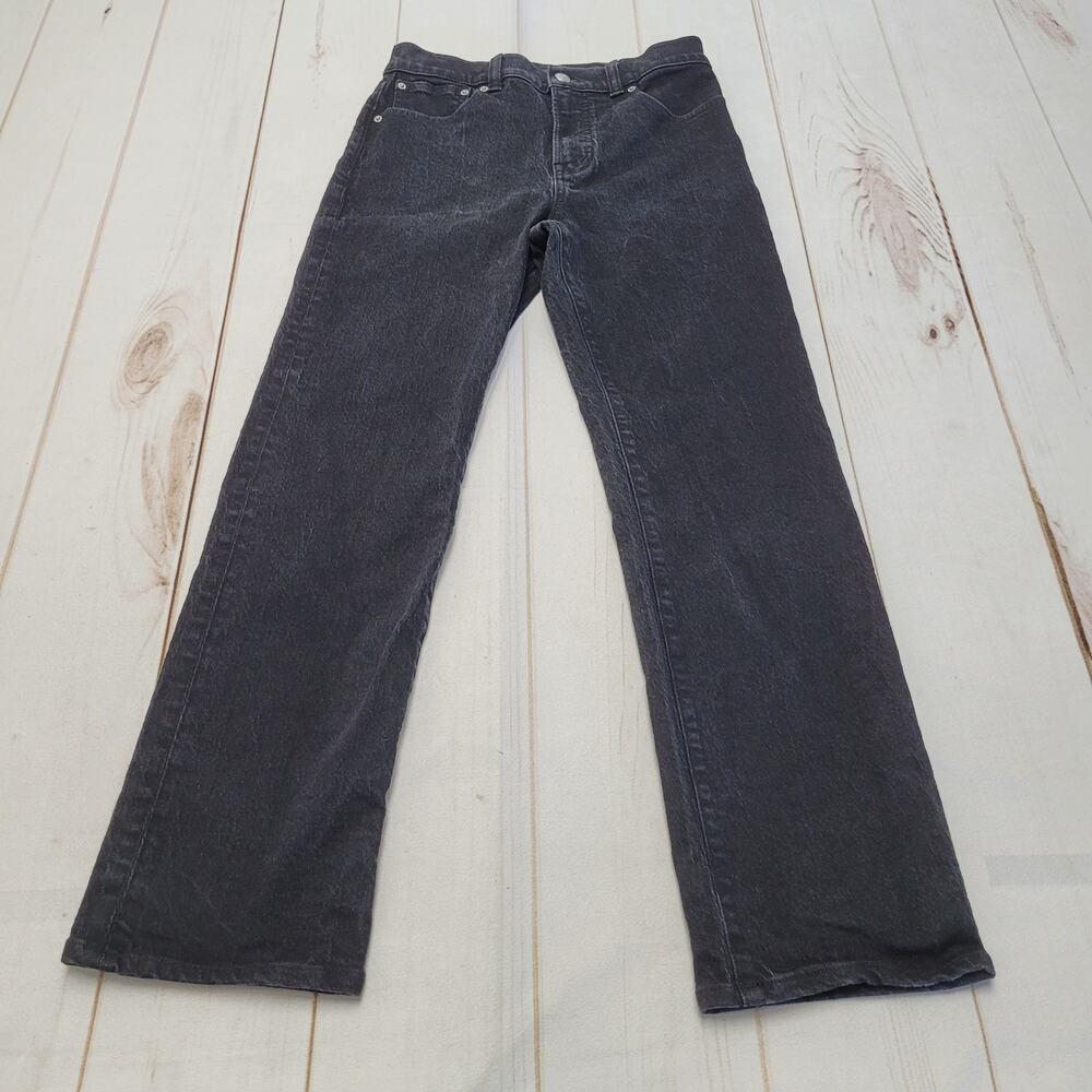 Madewell the longline straight jeans black dark wash grunge emo 26 retro